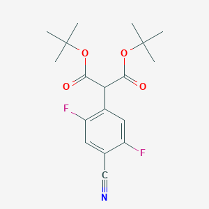 molecular formula C18H21F2NO4 B8402722 Di-tert-butyl (4-cyano-2,5-difluorophenyl)propanedioate 