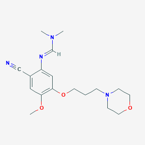 molecular formula C18H26N4O3 B8402773 N'-(2-Cyano-4-methoxy-5-(3-morpholinopropoxy)phenyl)-N,N-dimethylformimidamide 