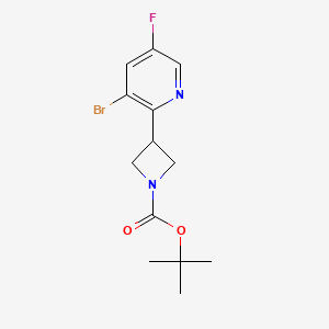 molecular formula C13H16BrFN2O2 B8402793 Tert-butyl 3-(3-bromo-5-fluoropyridin-2-yl)azetidine-1-carboxylate 