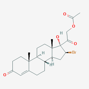 molecular formula C23H31BrO5 B084028 [2-[(8R,9S,10R,13S,14S,16S,17R)-16-bromo-17-hydroxy-10,13-dimethyl-3-oxo-2,6,7,8,9,11,12,14,15,16-decahydro-1H-cyclopenta[a]phenanthren-17-yl]-2-oxoethyl] acetate CAS No. 14994-25-3