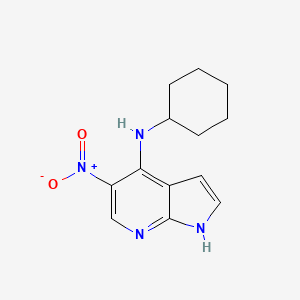 molecular formula C13H16N4O2 B8402851 N-cyclohexyl-5-nitro-1H-pyrrolo[2,3-b]pyridin-4-amine 