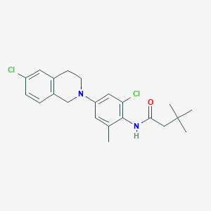 molecular formula C22H26Cl2N2O B8403018 N-[2-Chloro-4-(6-chloro-3,4-dihydro-1H-isoquinolin-2-yl)-6-methyl-phenyl]-3,3-dimethylbutanamide 
