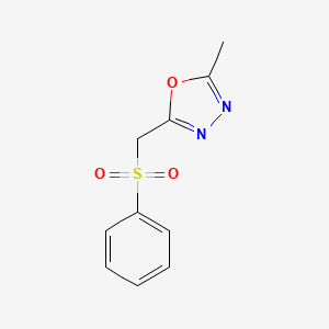 molecular formula C10H10N2O3S B8403155 2-Benzenesulfonylmethyl-5-methyl-[1,3,4]oxadiazole 