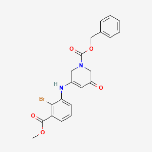 molecular formula C21H19BrN2O5 B8403364 benzyl 3-((2-bromo-3-(methoxycarbonyl)phenyl)amino)-5-oxo-5,6-dihydropyridine-1(2H)-carboxylate 