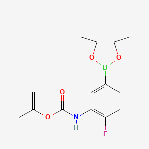 molecular formula C16H21BFNO4 B8403970 Prop-1-en-2-yl (2-fluoro-5-(4,4,5,5-tetramethyl-1,3,2-dioxaborolan-2-yl)phenyl)carbamate 