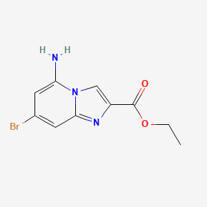 molecular formula C10H10BrN3O2 B8403973 ethyl 5-amino-7-bromoimidazo[1,2-a]pyridine-2-carboxylate 