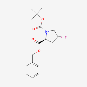 molecular formula C17H22FNO4 B8404050 N-(tert-Butoxycarbonyl)-(2S,4R)-4-fluoroproline benzyl ester 