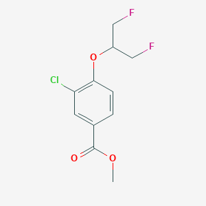 molecular formula C11H11ClF2O3 B8404316 Methyl 3-chloro-4-(1,3-difluoropropan-2-yloxy)benzoate 