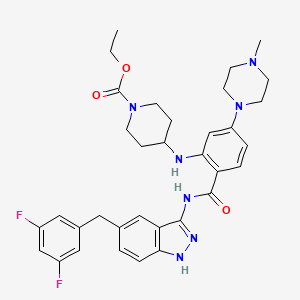 ethyl 4-{[2-{[5-(3,5-difluorobenzyl)-1H-indazol-3-yl]carbamoyl}-5-(4-methylpiperazin-1-yl)phenyl]amino}piperidine-1-carboxylate