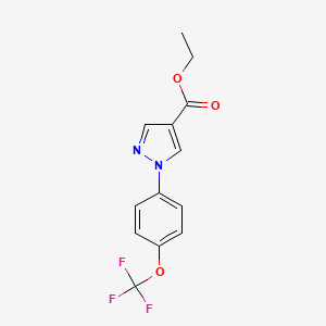 molecular formula C13H11F3N2O3 B8404583 ethyl 1-[4-(trifluoromethoxy)phenyl]-1H-pyrazole-4-carboxylate 