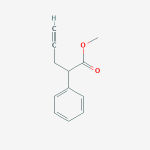 molecular formula C12H12O2 B8404940 Methyl 2-phenyl-4-pentynoate 