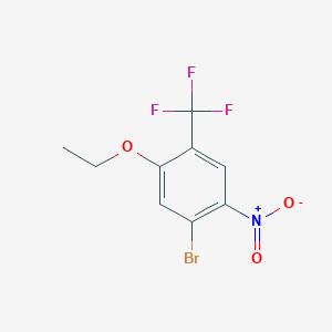 molecular formula C9H7BrF3NO3 B8405228 Benzene, 1-bromo-5-ethoxy-2-nitro-4-(trifluoromethyl)- 
