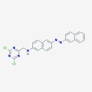 molecular formula C24H16Cl2N6 B084053 N-[(4,6-dichloro-1,3,5-triazin-2-yl)methyl]-6-(naphthalen-2-yldiazenyl)naphthalen-2-amine CAS No. 12226-04-9