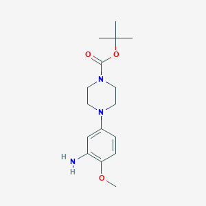 molecular formula C16H25N3O3 B8405315 Tert-butyl 4-(3-amino-4-methoxyphenyl)piperazine-1-carboxylate 