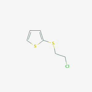 molecular formula C6H7ClS2 B8405398 Thiophene, 2-[(2-chloroethyl)thio]- 