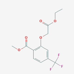 molecular formula C13H13F3O5 B8405609 methyl 2-(2-ethoxy-2-oxoethoxy)-4-(trifluoromethyl)benzoate 