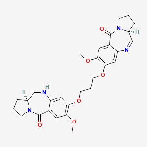 molecular formula C29H34N4O6 B8405758 (11aS)-1,2,3,10,11,11a-Hexahydro-7-methoxy-8-[3-[[(11aS)-2,3,5,11a-tetrahydro-7-methoxy-5-oxo-1H-pyrrolo[2,1-c][1,4]benzodiazepin-8-yl]oxy]propoxy]-5H-pyrrolo[2,1-c][1,4]benzodiazepin-5-one CAS No. 763125-64-0