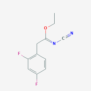 molecular formula C11H10F2N2O B8406195 Ethyl n-cyano-2-(2,4-difluorophenyl)acetimidate 