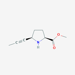 molecular formula C9H13NO2 B8406246 Methyl(5r)-5-propynyl-l-prolinate 