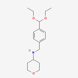 N-[[4-(Diethoxymethyl)phenyl]methyl]tetrahydropyran-4-amine
