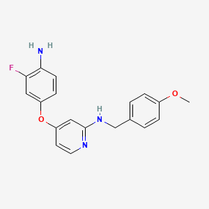 molecular formula C19H18FN3O2 B8406303 N-(4-methoxybenzyl)-4-(4-amino-3-fluorophenoxy)pyridin-2-amine 