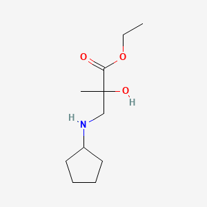 molecular formula C11H21NO3 B8406344 Ethyl 3-(cyclopentylamino)-2-hydroxy-2-methylpropanoate 