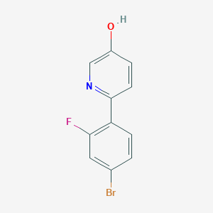 molecular formula C11H7BrFNO B8406425 6-(4-Bromo-2-fluorophenyl)-3-pyridinol 