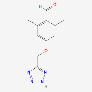 molecular formula C11H12N4O2 B8406502 2,6-dimethyl-4-(1H-tetrazol-5-yl-methoxy)-benzaldehyde 