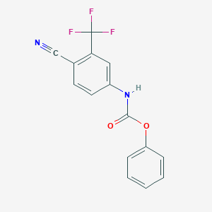 molecular formula C15H9F3N2O2 B8406529 phenyl N-[4-cyano-3-(trifluoromethyl)phenyl]carbamate 