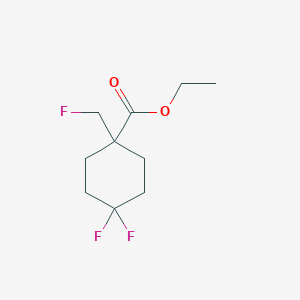 molecular formula C10H15F3O2 B8406617 Ethyl 4,4-difluoro-1-(fluoromethyl)cyclohexanecarboxylate 