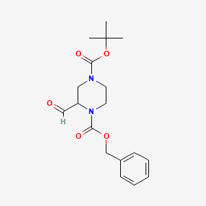 molecular formula C18H24N2O5 B8406884 4-Boc-1-Cbz-piperazine-2-carbaldehyde 