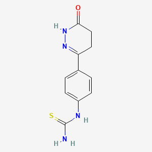 molecular formula C11H12N4OS B8406981 N-[4-(1,4,5,6-Tetrahydro-6-oxo-3-pyridazinyl)phenyl]thiourea CAS No. 87693-29-6