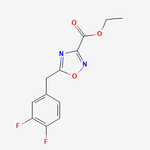 molecular formula C12H10F2N2O3 B8407029 Ethyl 5-(3,4-difluorobenzyl)-1,2,4-oxadiazole-3-carboxylate 