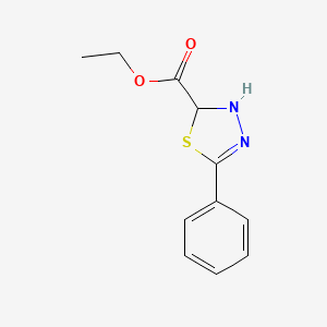 molecular formula C11H12N2O2S B8407041 Ethyl 2,3-dihydro-5-phenyl-1,3,4-thiadiazole-2-carboxylate 