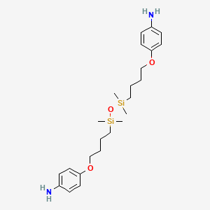 molecular formula C24H40N2O3Si2 B8407244 Benzenamine, 4,4'-[(1,1,3,3-tetramethyl-1,3-disiloxanediyl)bis(4,1-butanediyloxy)]bis- CAS No. 72066-92-3
