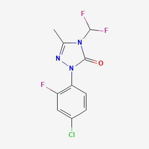 molecular formula C10H7ClF3N3O B8407439 2-(4-chloro-2-fluorophenyl)-4-(difluoromethyl)-5-methyl-2,4-dihydro-3H-1,2,4-triazol-3-one 