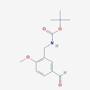 molecular formula C14H19NO4 B8407454 Tert-butyl (5-formyl-2-methoxybenzyl)carbamate 