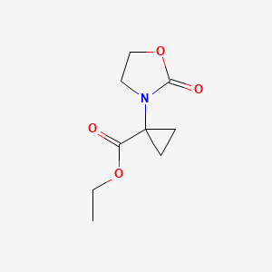 molecular formula C9H13NO4 B8407521 Ethyl 1-(2-oxooxazolidin-3-yl)cyclopropanecarboxylate 