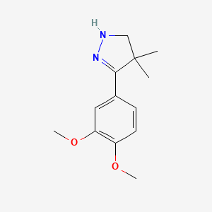 molecular formula C13H18N2O2 B8407692 3-(3,4-Dimethoxy-phenyl)-4,4-dimethyl-4,5-dihydro-1H-pyrazole 