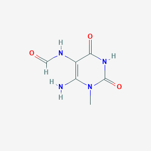 molecular formula C6H8N4O3 B084077 N-(6-氨基-1,2,3,4-四氢-1-甲基-2,4-二氧-5-嘧啶基)甲酰胺 CAS No. 14785-95-6