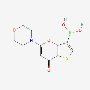 5-morpholino-7-oxo-7H-thieno[3,2-b]pyran-3-ylboronic acid