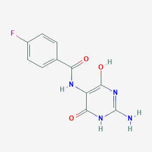 molecular formula C11H9FN4O3 B8408746 N-(2-amino-4,6-dihydroxypyrimidin-5-yl)-4-fluorobenzamide 