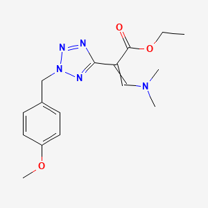 Ethyl 3-(dimethylamino)-2-{2-[(4-methoxyphenyl)methyl]-2H-tetrazol-5-yl}prop-2-enoate