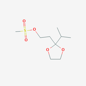 molecular formula C9H18O5S B8409468 2-(2-Isopropyl-1,3-dioxolan-2-yl)ethyl methanesulfonate 