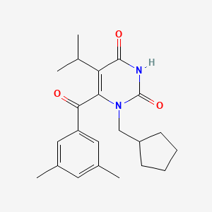 1-(Cyclopentyl)methyl-5-isopropyl-6-(3,5-dimethylbenzoyl)-2,4-pyrimidinedione