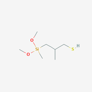 molecular formula C7H18O2SSi B084096 3-[Dimethoxy(methyl)silyl]-2-methylpropane-1-thiol CAS No. 14857-92-2