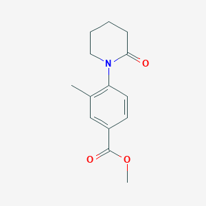 molecular formula C14H17NO3 B8409676 Methyl 3-methyl-4-(piperidin-2-on-1-yl)benzoate 