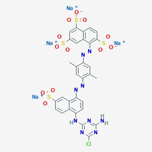 Tetrasodium;5-[[4-[[4-[(4-amino-6-chloro-1,3,5-triazin-2-yl)amino]-7-sulfonatonaphthalen-1-yl]diazenyl]-2,5-dimethylphenyl]diazenyl]naphthalene-1,3,6-trisulfonate