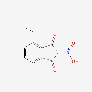 molecular formula C11H9NO4 B8410003 4-Ethyl-2-nitro indane-1,3-dione 