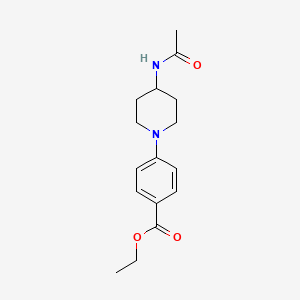 molecular formula C16H22N2O3 B8410144 Ethyl 4-(4-acetamidopiperidin-1-yl)benzoate 